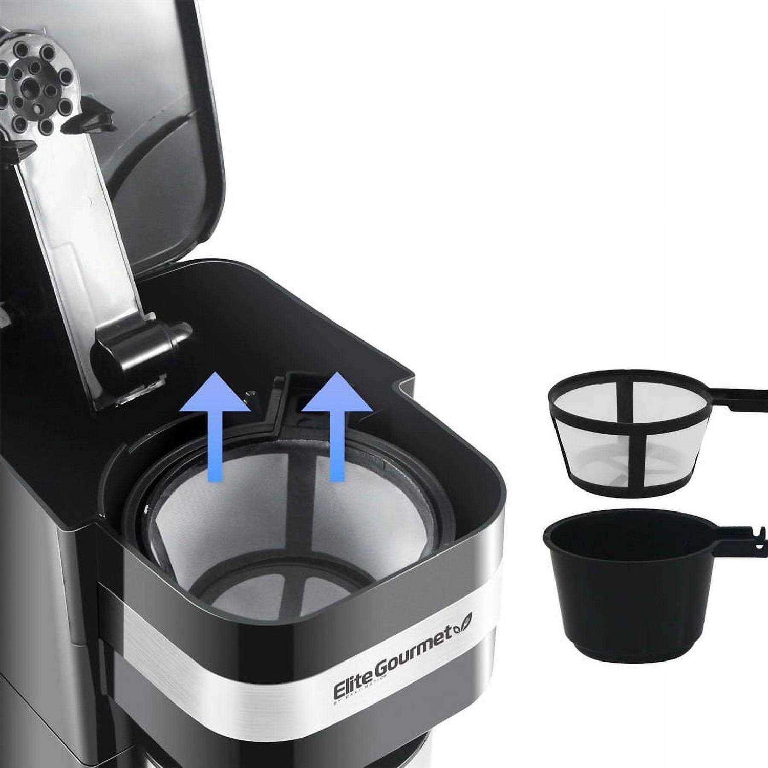 Elite Gourmet Single Serve Personal Coffee Maker with Stainless Steel Travel Mug