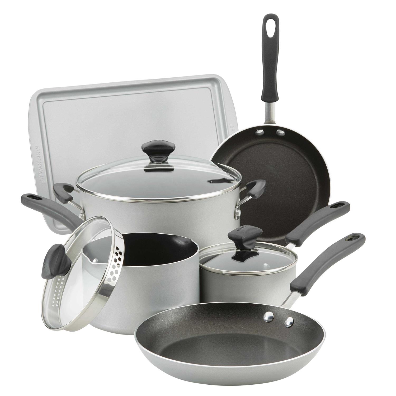 Farberware 15-Piece Cookstart Aluminum Nonstick Cookware Set