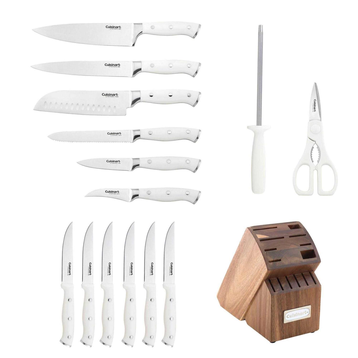 Cuisinart Classic 15pc White Triple Rivet Knife Block Set