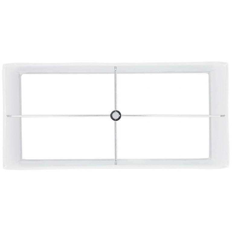 Possini Euro Design Rectangular Lamp Shade Faux Silk Large 17 inch Wide x 8 inch Deep x 10 inch High Spider with Harp and Finial Fitting 30P