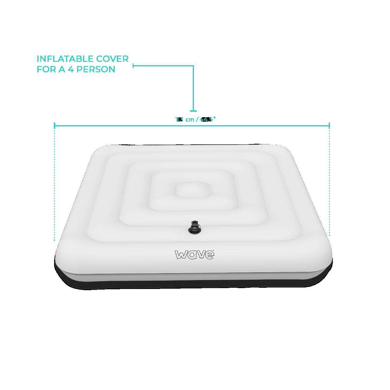 Wave Spa Square 4 Person Protective Thermal Efficient Iatable Cover