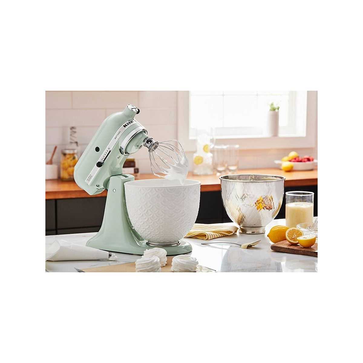 KitchenAid 5-Qt White Mermaid Lace Ceramic Bowl