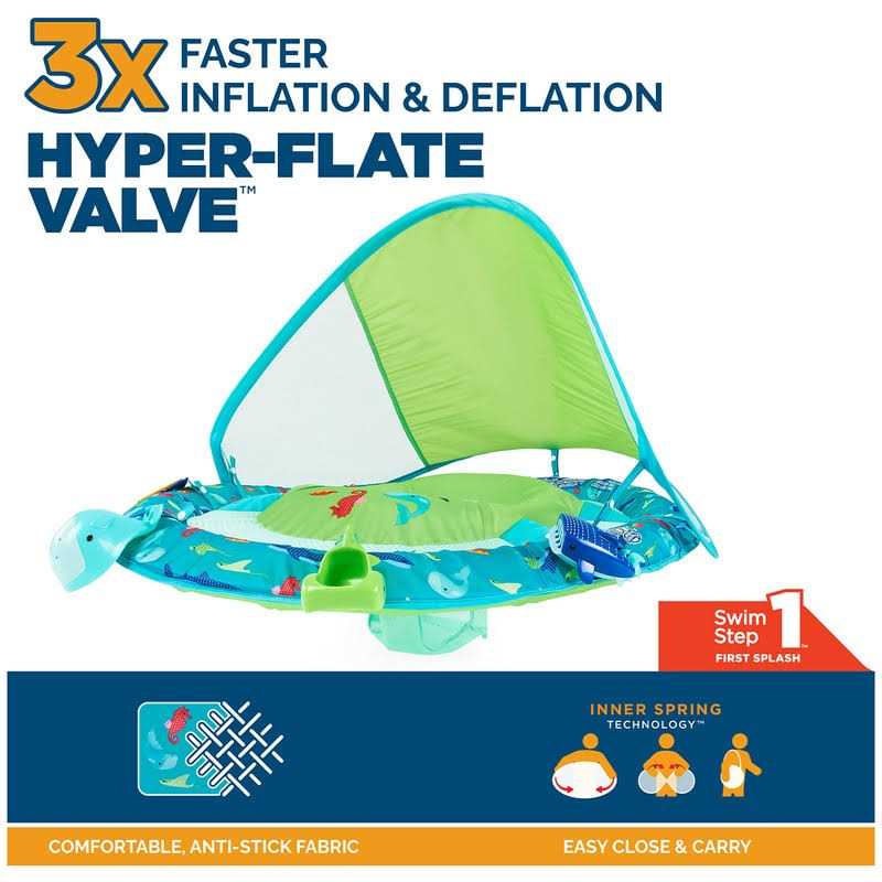 Swimways Sun Canopy Spring Float with Hyper-Flate Valve