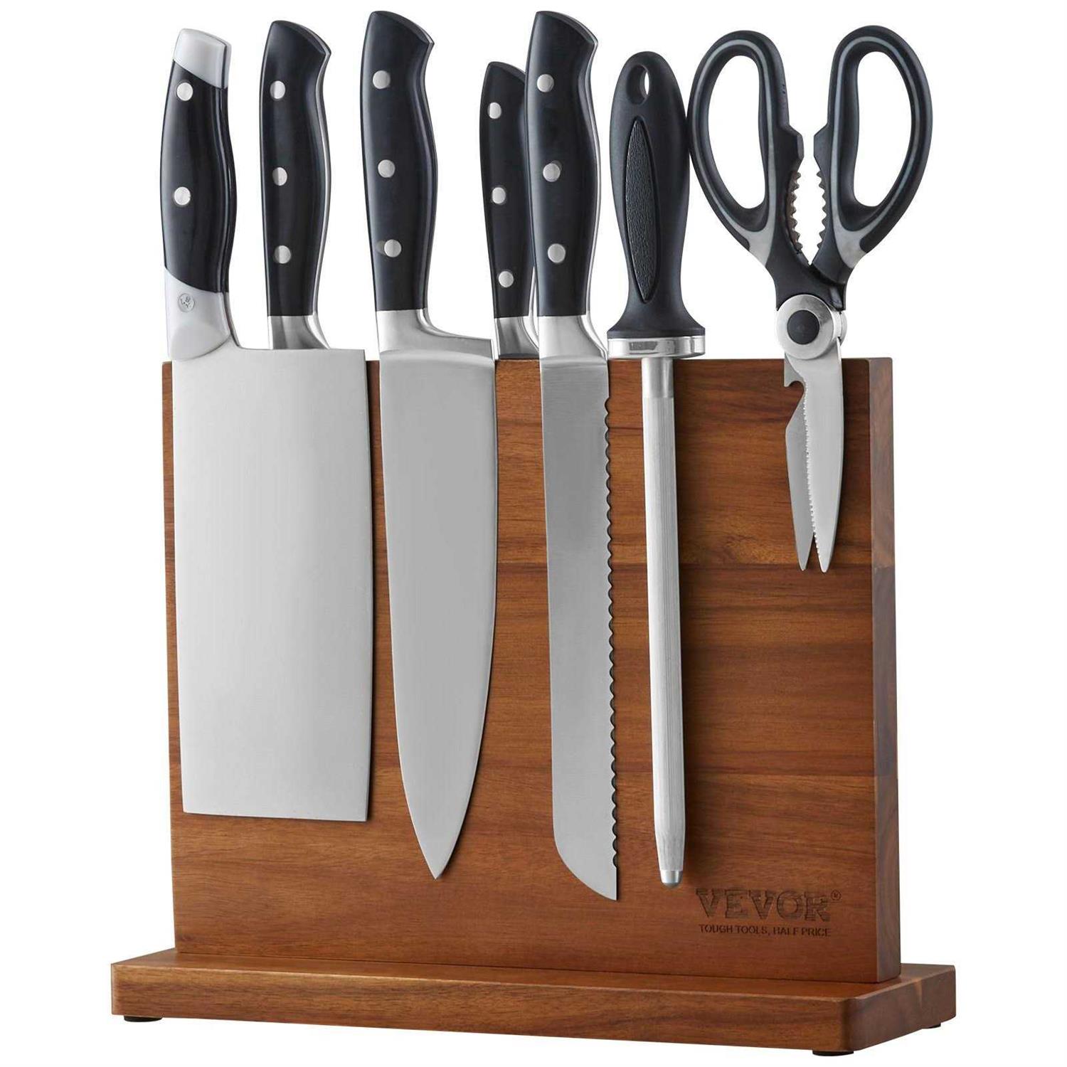 VEVOR Magnetic Knife Block 12-Knife Holder Double Sided Magnetic Knife Stand Storage