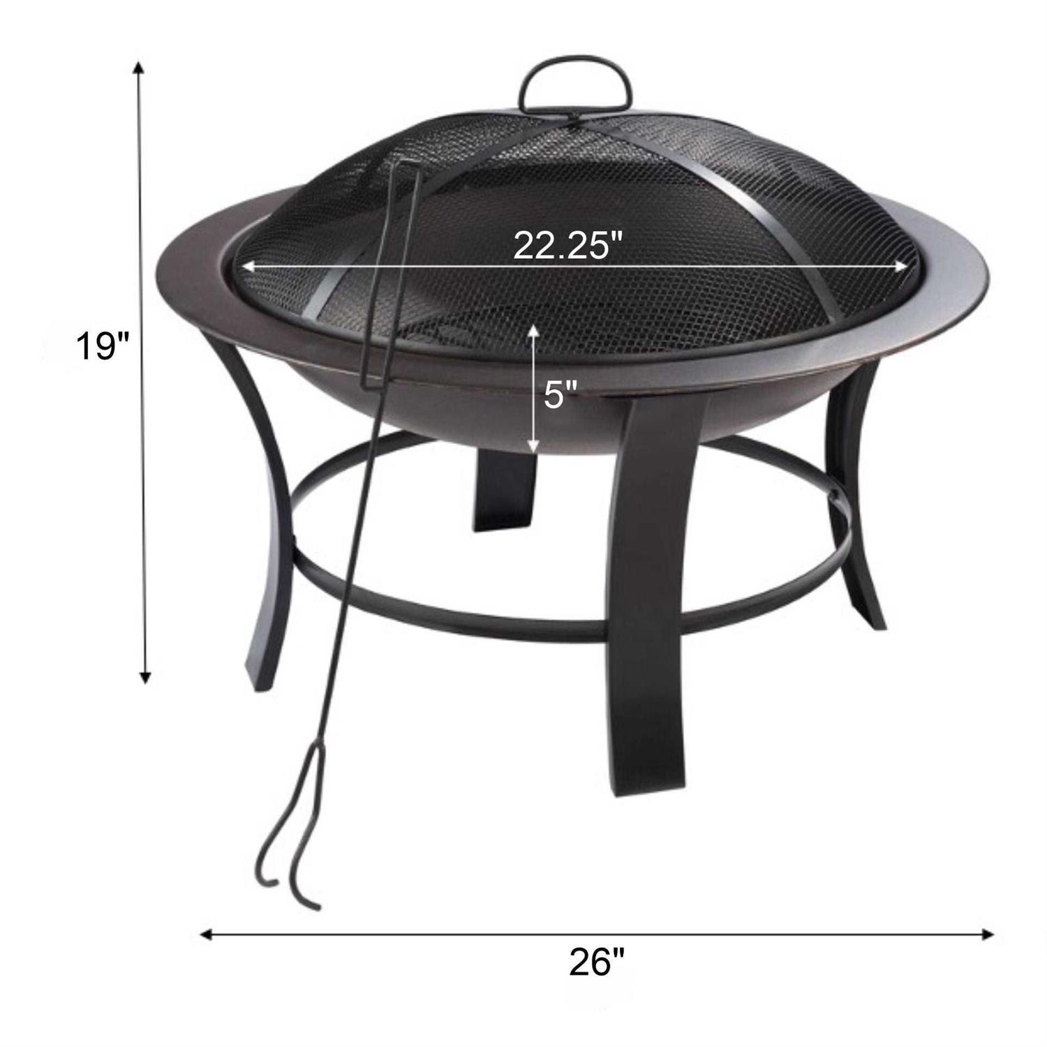 Mainstays 26 Metal Round Outdoor Wood-Burning Fire Pit