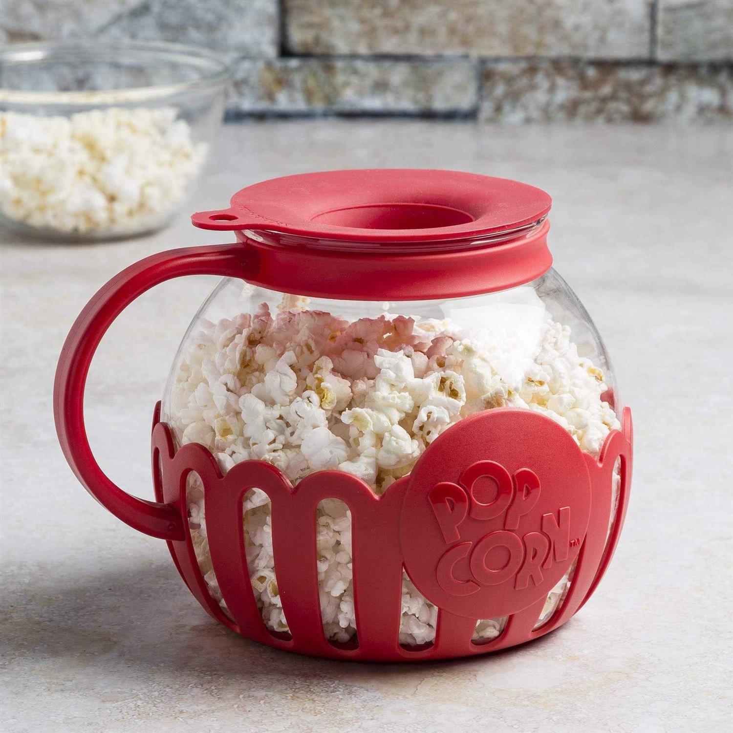 Ecolution Microwave Micro-Pop Popcorn Popper Glass 3-in-1 Lid