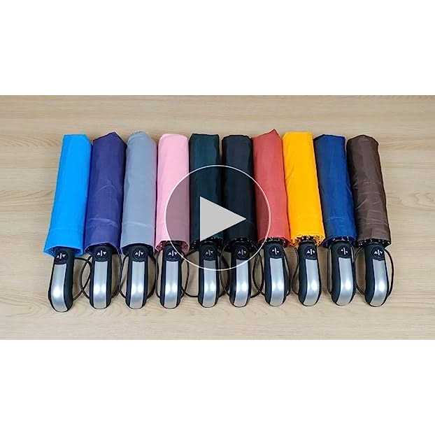 TradMall Travel Umbrella Windproof with 46 Inches Large Canopy 10 Reinforced Fiberglass Ribs Ergonomic Handle Auto Open & Close