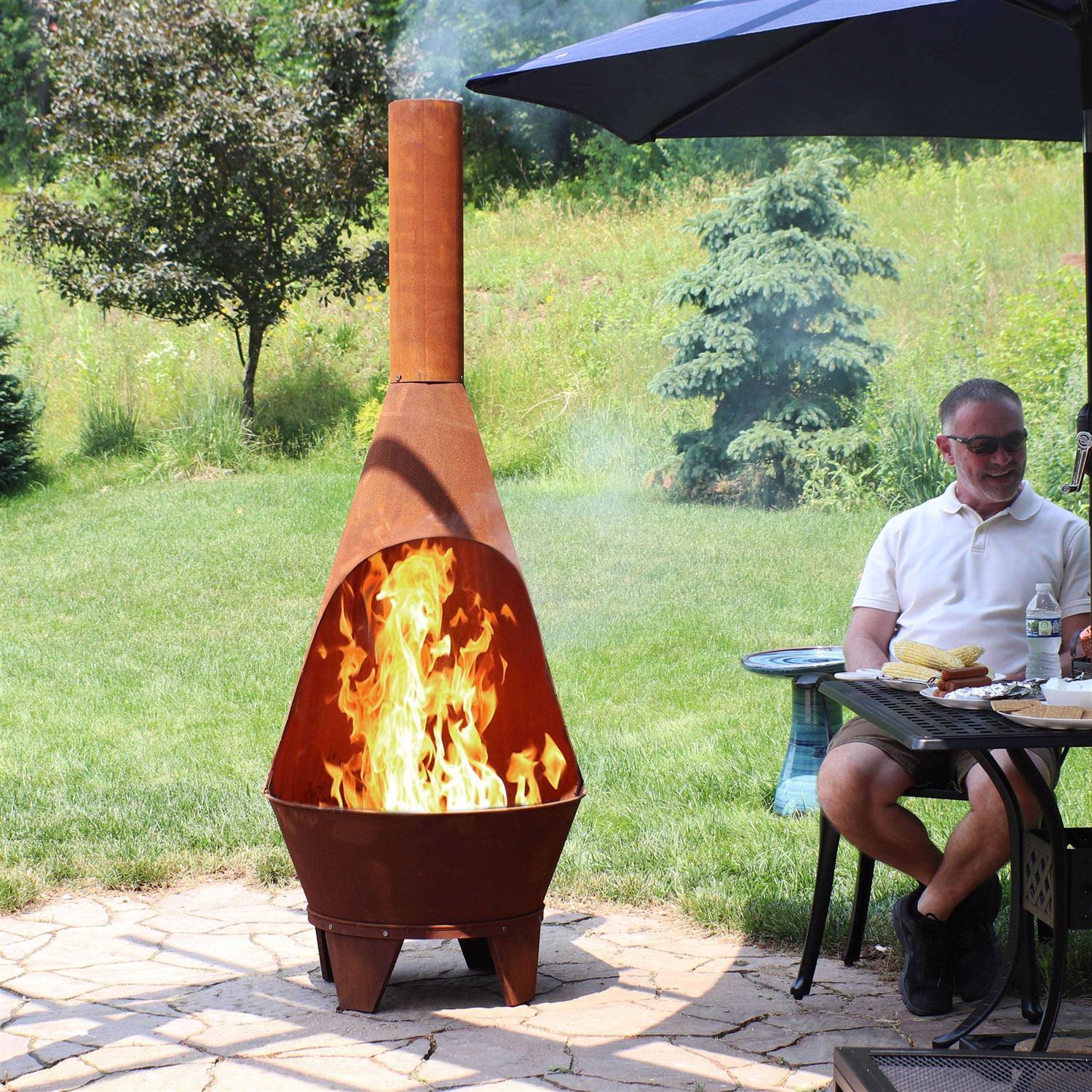 Sunnydaze Decor Rustic Chiminea Wood-Burning Fire Pit