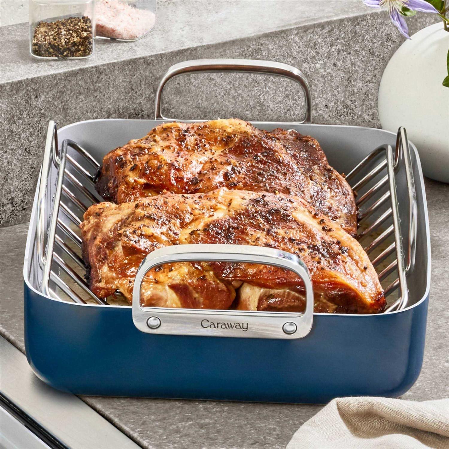 Caraway Home Square Roasting Pan with Rack