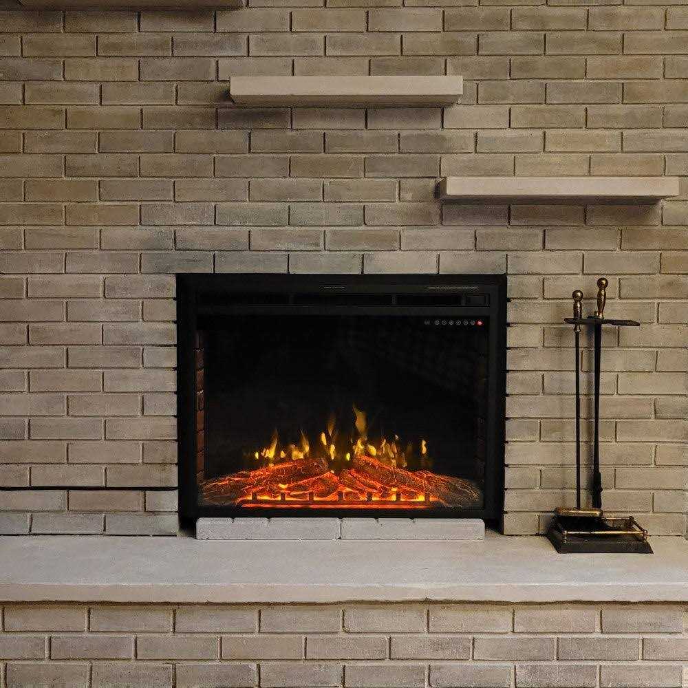 Electric Fireplace Insert Freestanding & Recessed Electric Heater Remote Control 750W/1500W R.W.FLAME