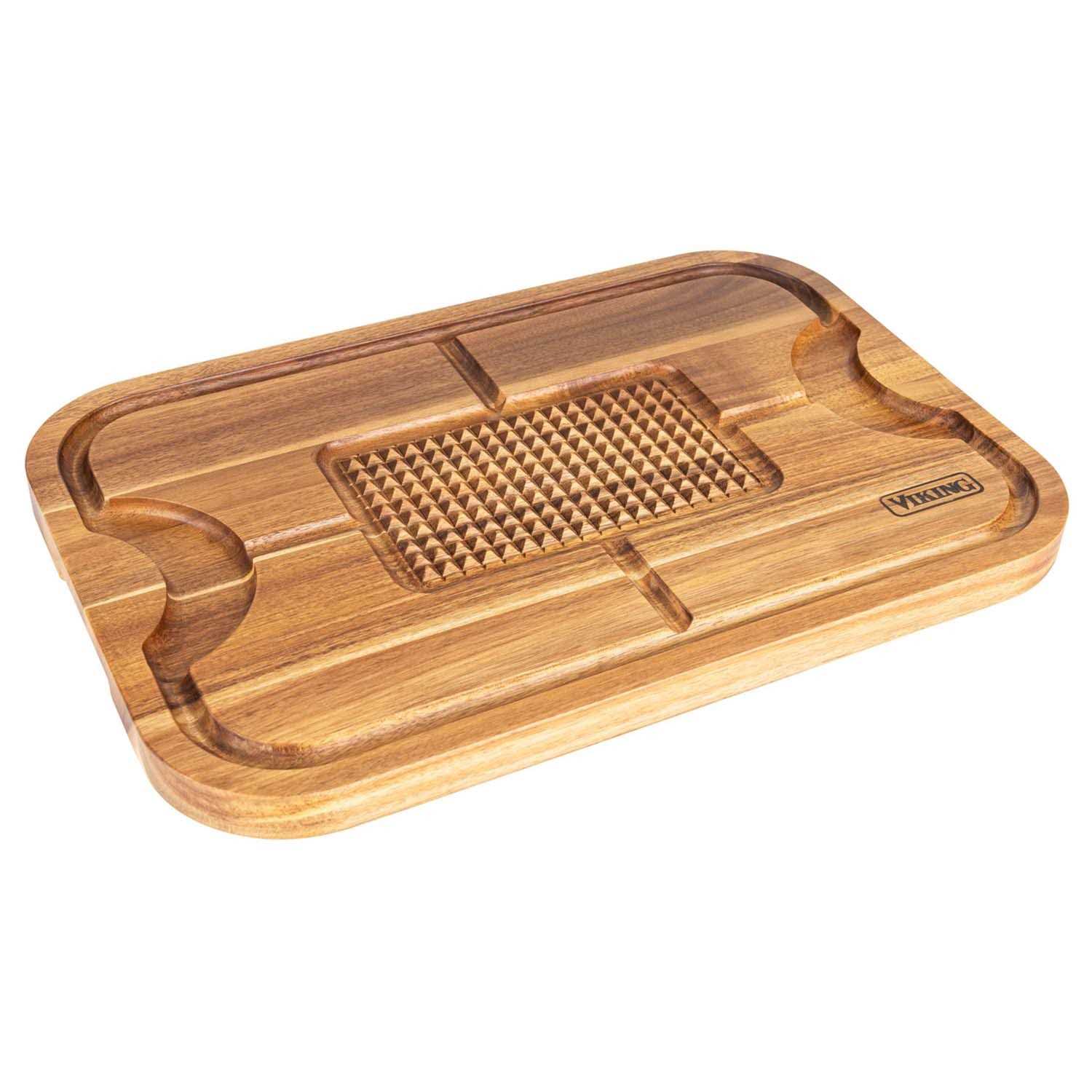 Viking Acacia Carving Board with 3 Piece Carving Set