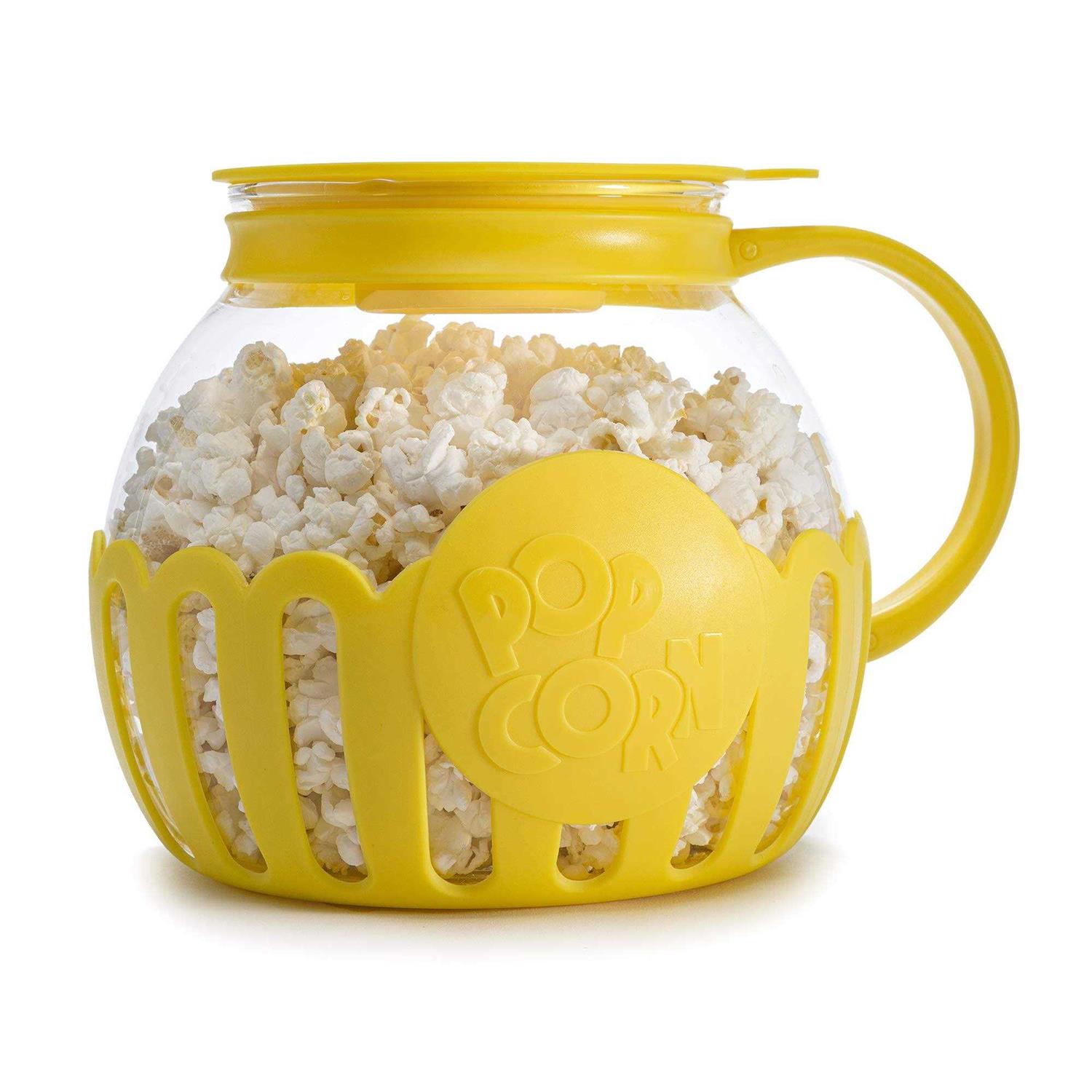 Ecolution Microwave Micro-Pop Popcorn Popper Glass 3-in-1 Lid