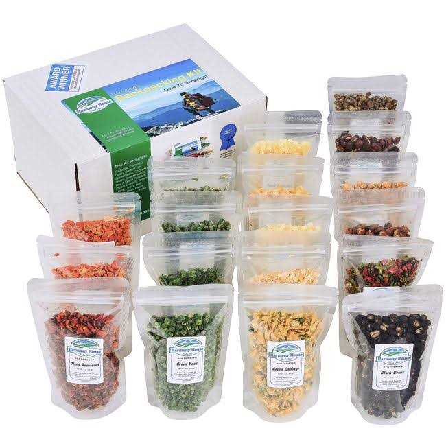 The Backpacking Kit 18Ct Premium Lightweight Meals in 1 Cup Resealable Pouches by Harmony House Foods