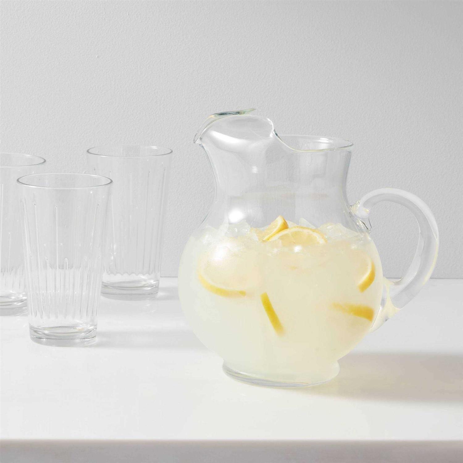 Threshold Glass Round Pitcher with Handle