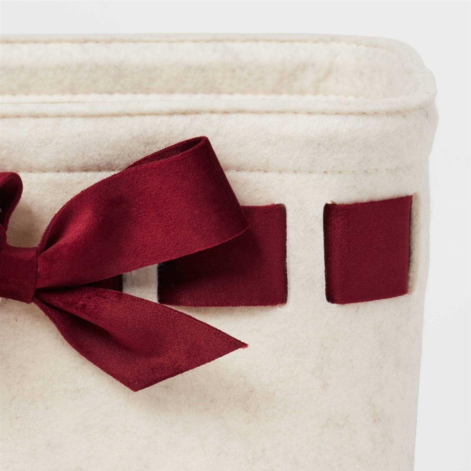 Threshold Felt Basket Ivory Velvet Ribbon