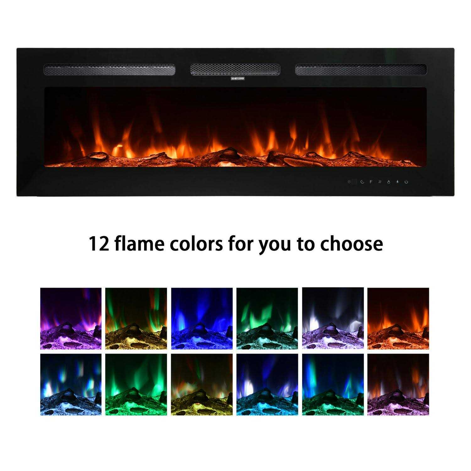 Mondawe 50-in W Black Fan-forced Electric Fireplace OR-ES-907AAA-US