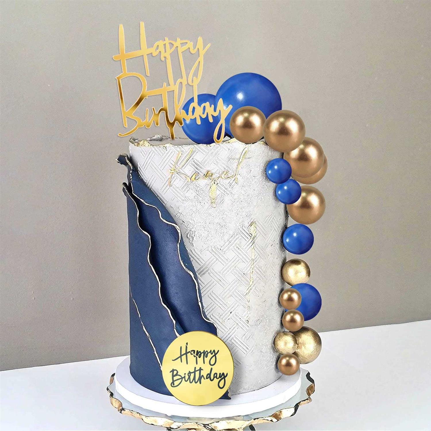Man Cake Topper Gold Ball Cake Topper Happy Birthday Boho Cake Topper Decorations Boho Wedding Man Boy Birthday Party Baby Shower
