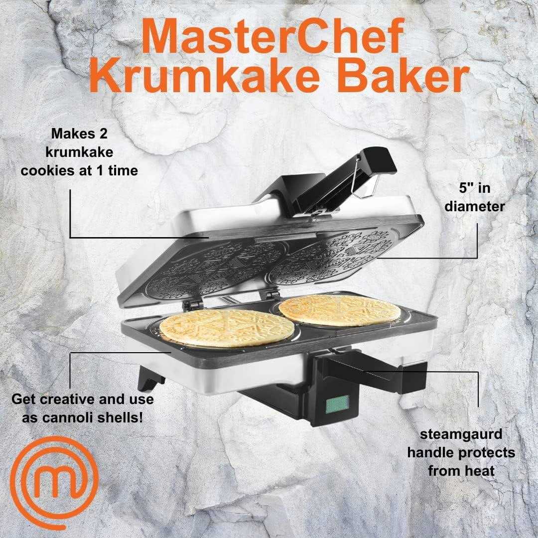 MasterChef Krumkake Baker Make 2 Krumkake Pizzelle Like Cookies
