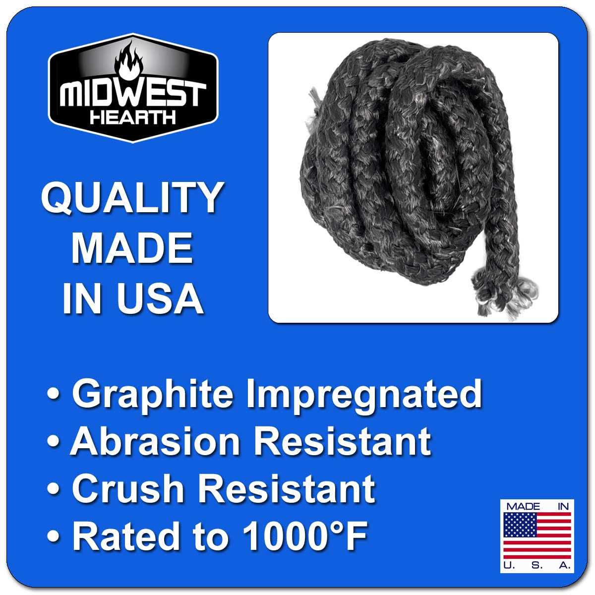 Midwest Hearth Wood Stove Replacement Gasket Kit for Woodburning Stoves