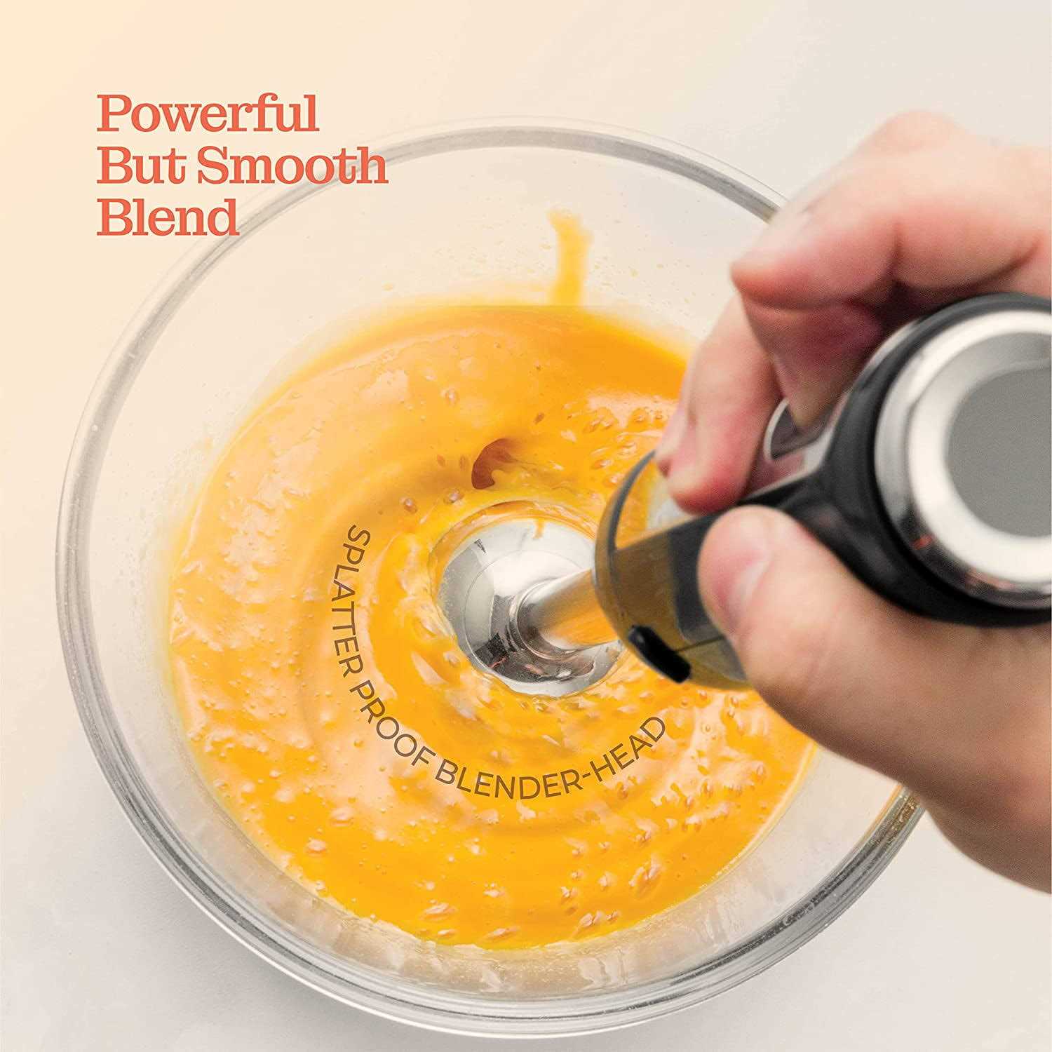 Peach Street Powerful Immersion Blender Electric Hand Blender 500 Watt with Turbo Mode