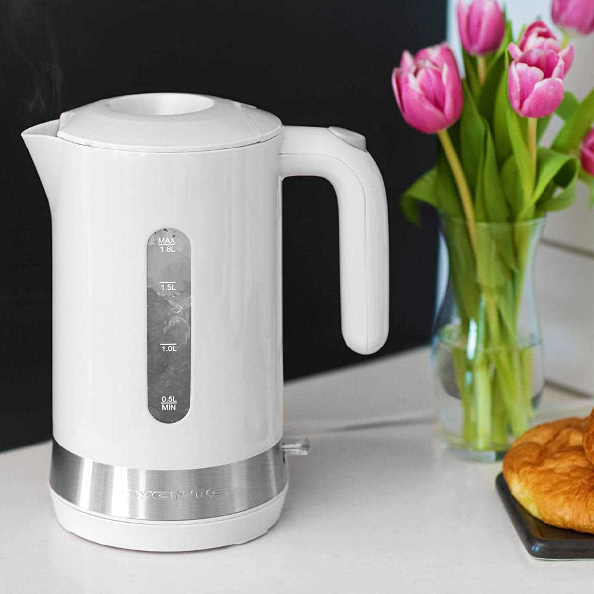 Ovente Electric Kettle Hot Water Heater 1.8 Liter BPA Free Fast Boiling Cordless Water Warmer