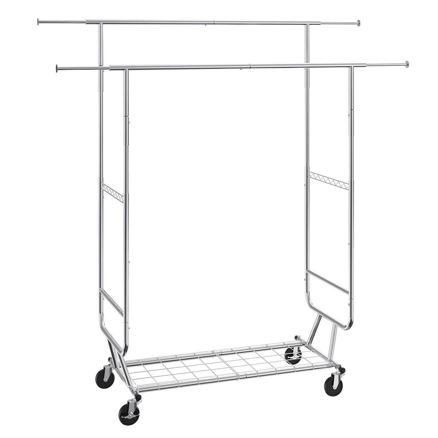 VEVOR Clothes Rack, Heavy Duty Clothing Garment Rack with Hanging Rod and Bottom Storage Area