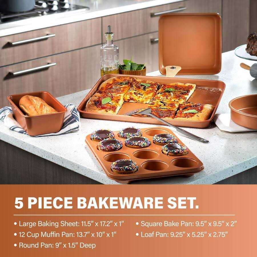 Gotham Steel Hammered Copper 17-Piece Aluminum Nonstick Cookware Set