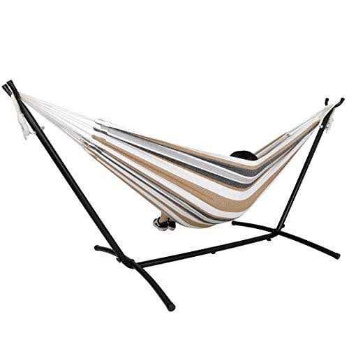 ZENY Double Hammock with Space Saving Steel Hammock Stand 9ft