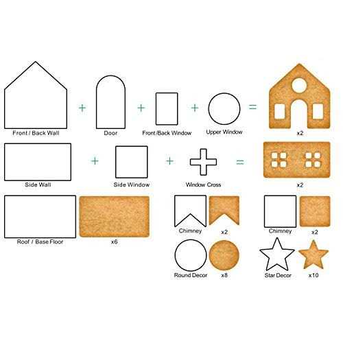 YXChome Gingerbread House Cookie Cutter Set 3D House Cookie Cutters