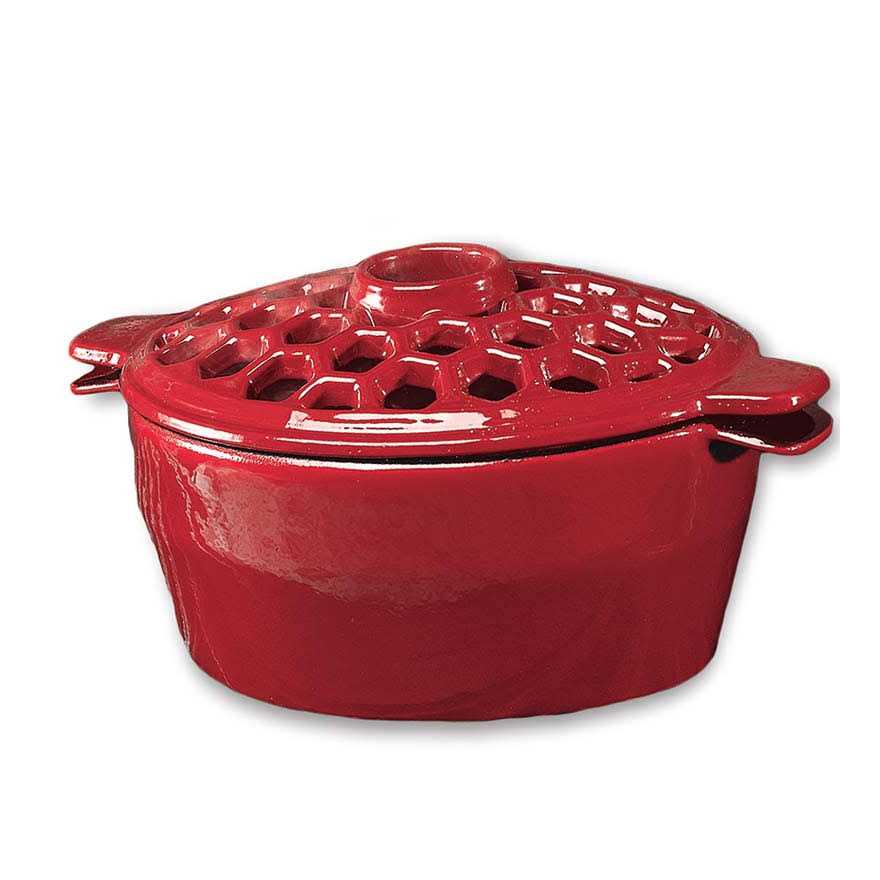 Plow & Hearth 1.5 QT. Cast Iron Lattice Wood Stove Steamer