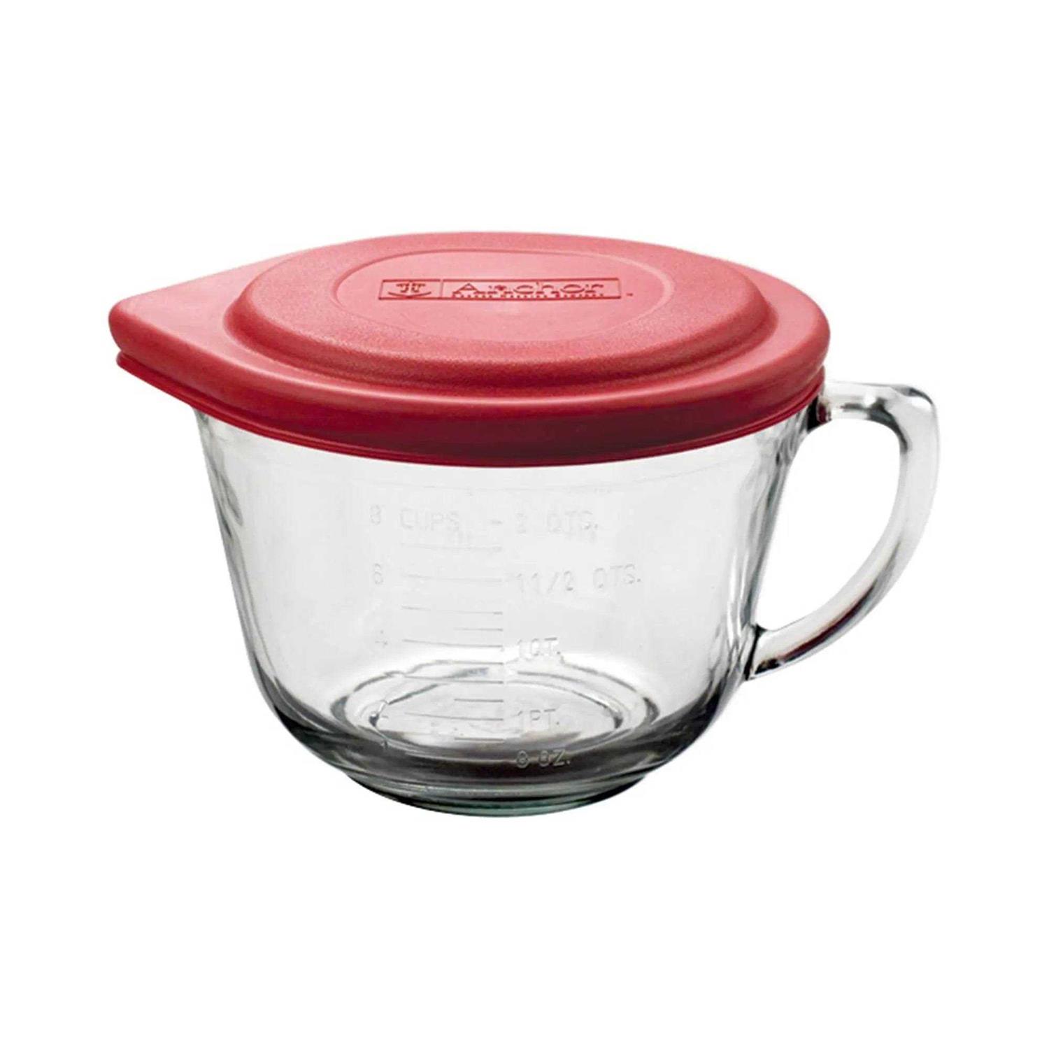 Anchor Hocking Batter Bowl with Red Lid