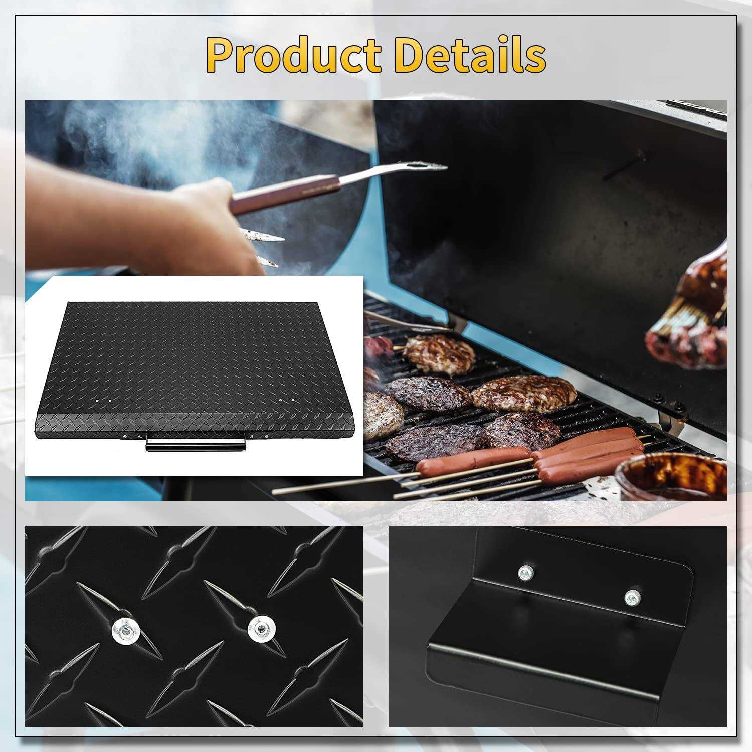 HECASA Black Outdoor 36” Griddle Grill Hard Cover Lid Waterproof Aluminum Compatible with Blackstone & More