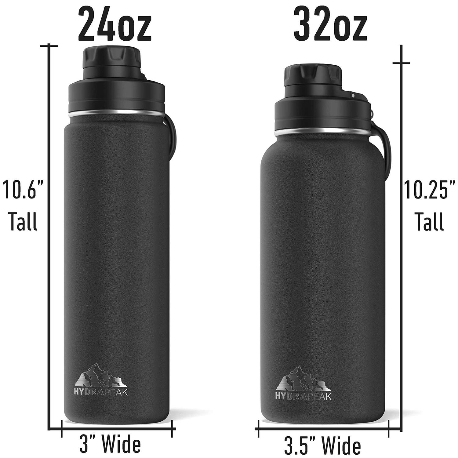 Hydrapeak Wide Mouth Stainless Steel Water Bottle 32oz