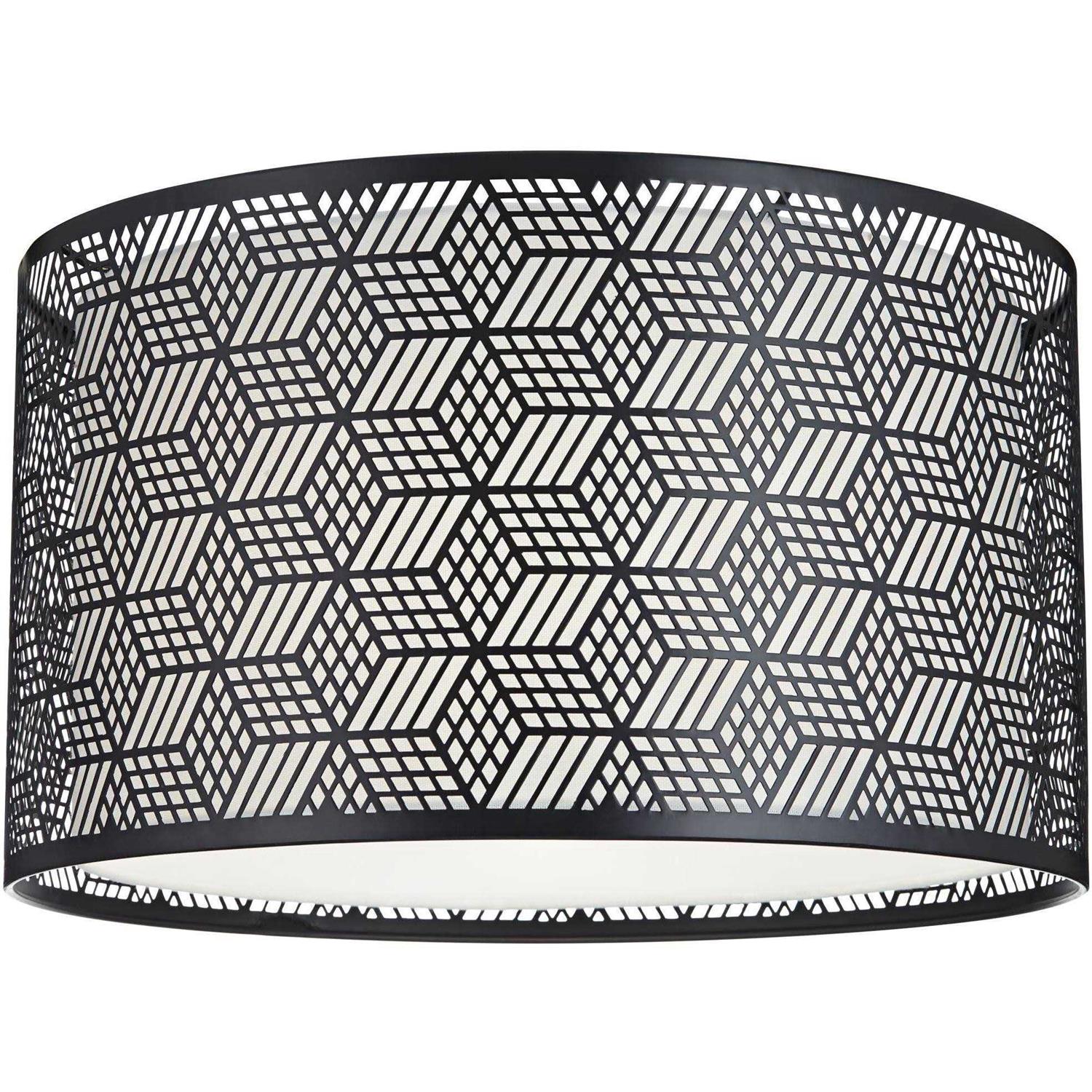 Springcrest Finish Laser Cut Metal Large Drum Lamp Shade 17 Top x 17 Bottom x 10 High Replacement