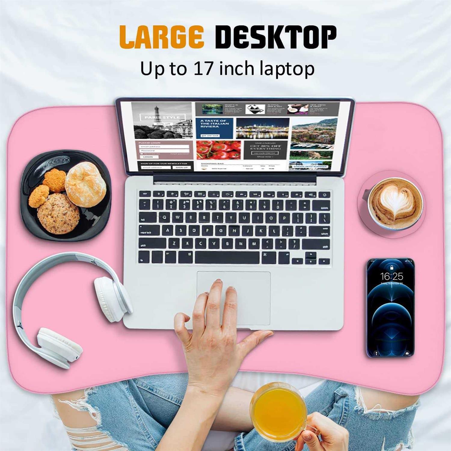 fayquaze Lap laptop desk, portable foldable laptop bed table with storage drawer and cup holder