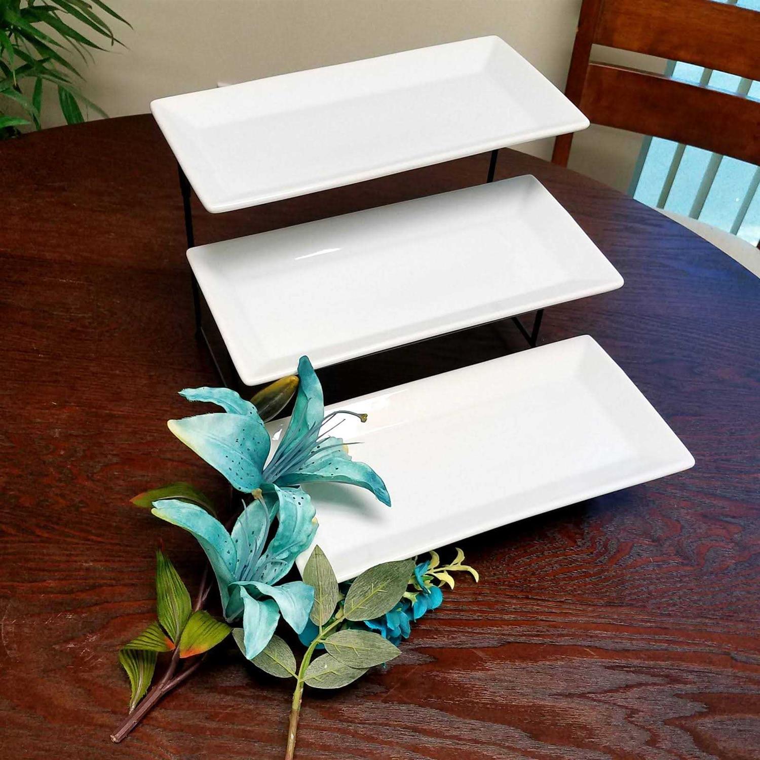 Gibson 3-Tier Plate Serving Set Gracious Dining