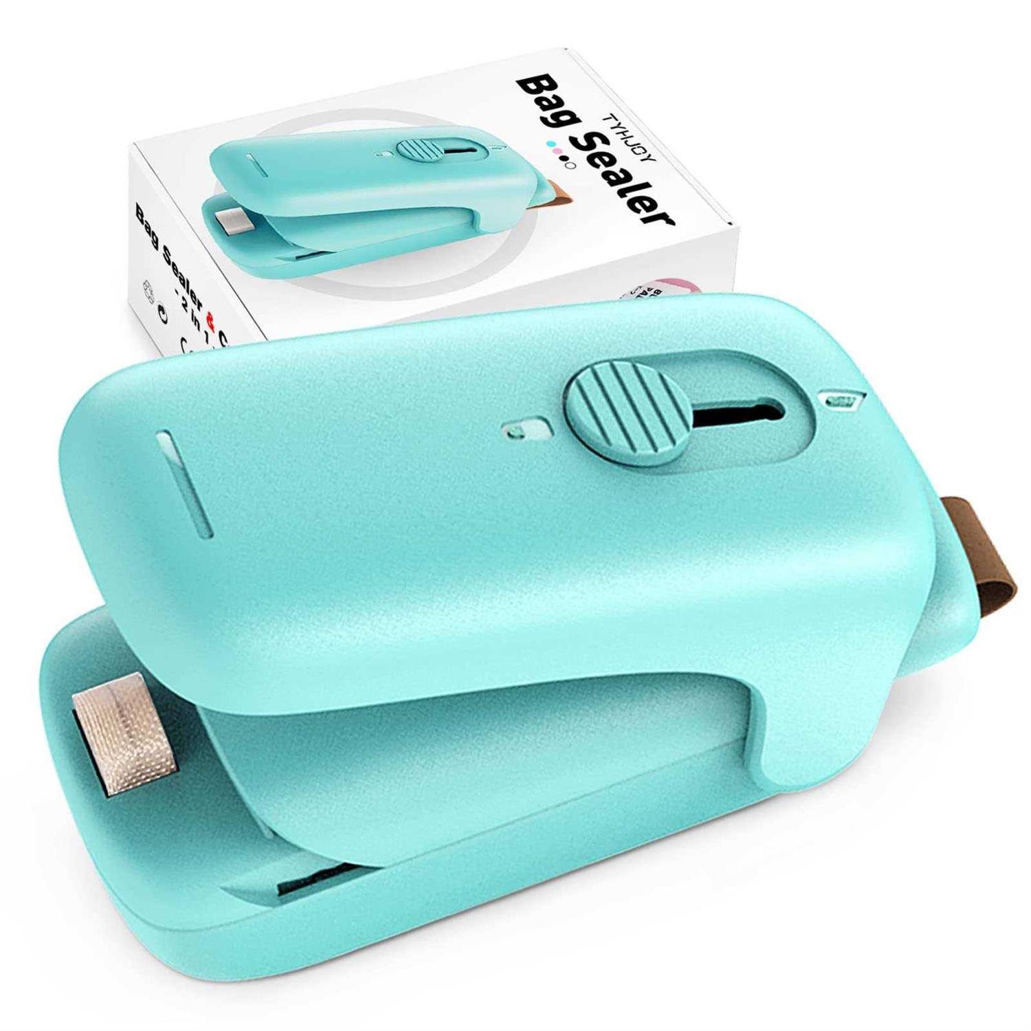 TYHJOY Mini Chip Bag Sealer, Handheld Heat Vacuum Sealer and Cutter