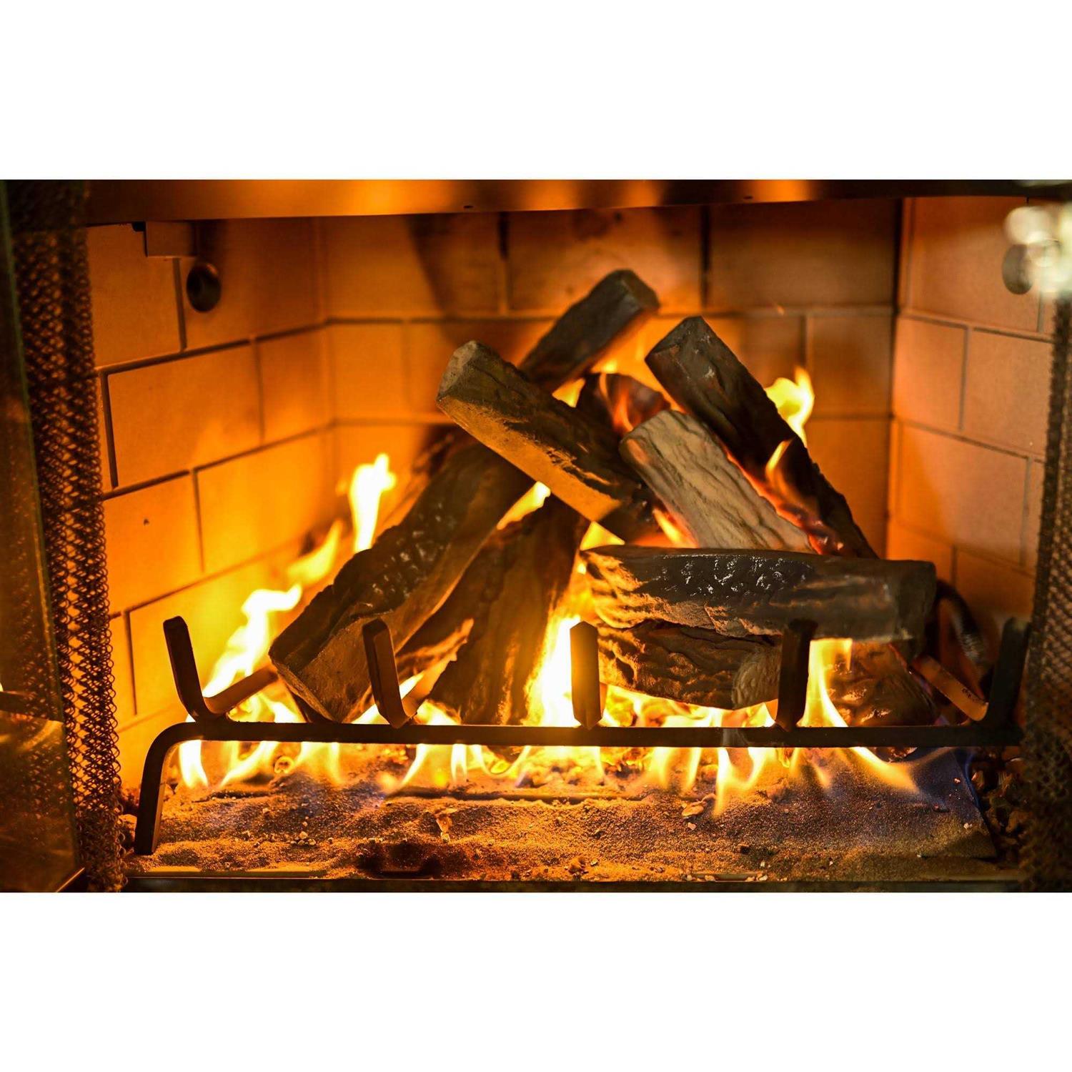 Barton Living 10-Piece Fireplace Logs Ceramic Logs Wood Fire Place Log Gas Heat Set