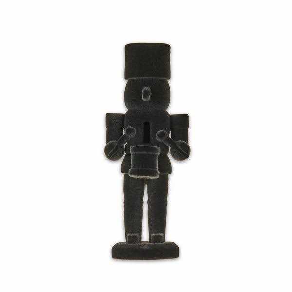 Black Flocked Nutcracker Tabletop Decoration, 4.5 inch, by Holiday Time