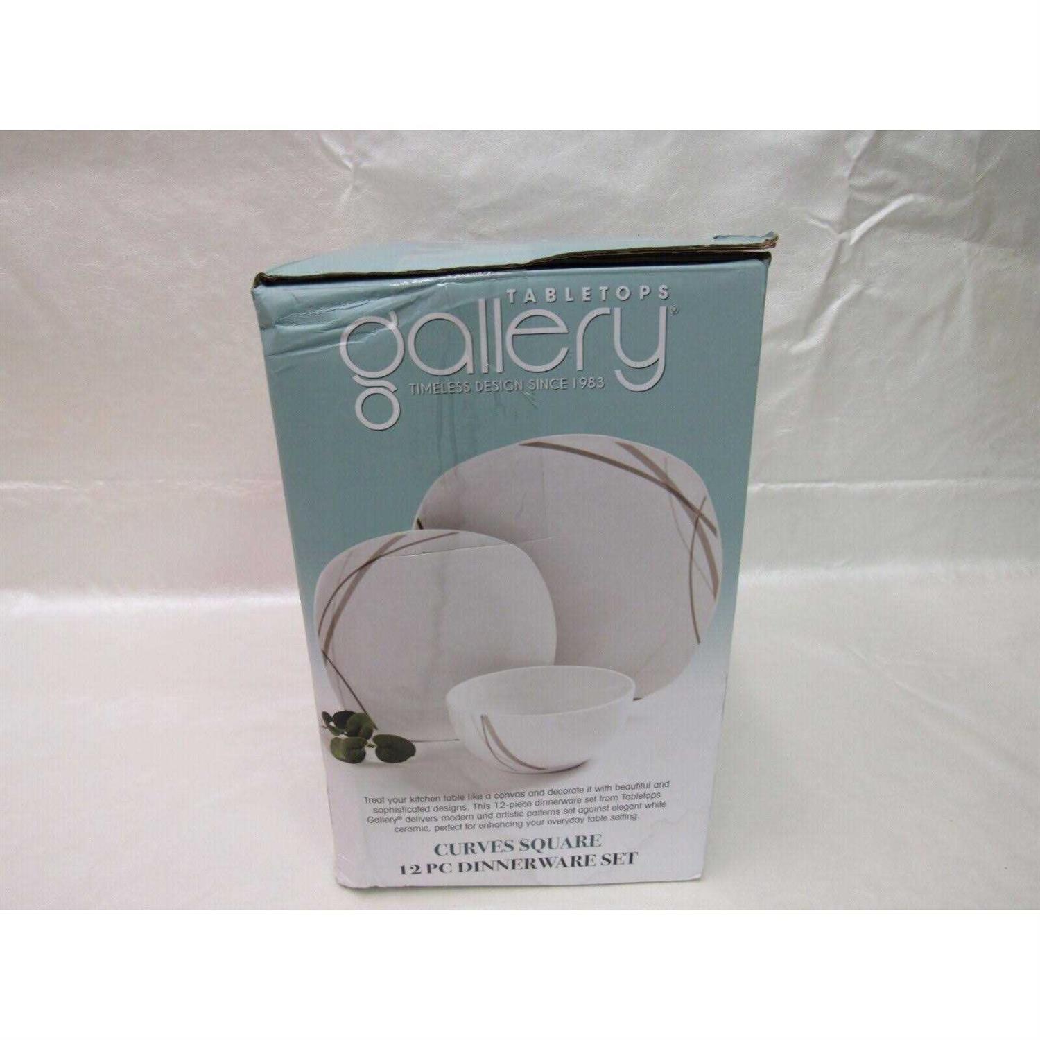 Tabletops Unlimited Curves Square 12-Pc Dinnerware Set