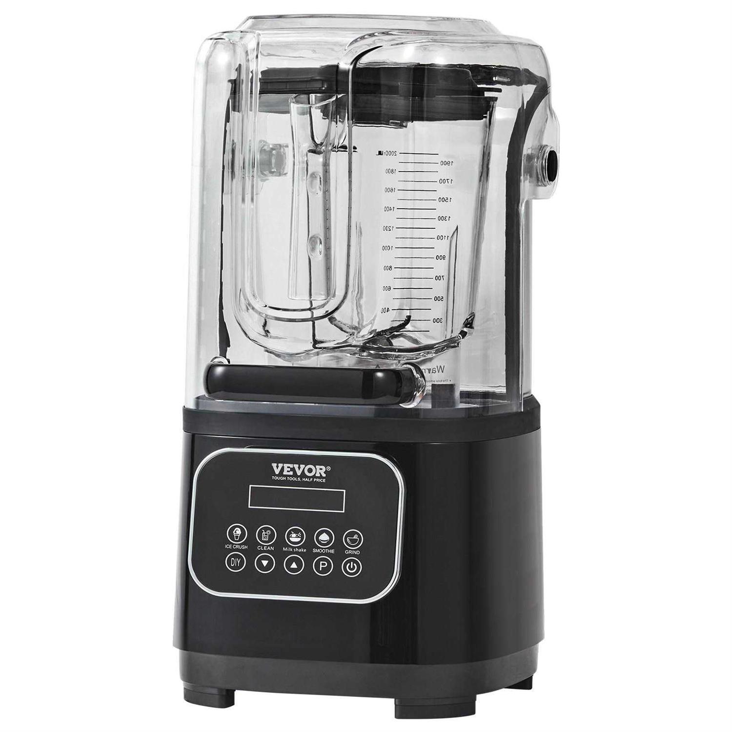 VEVOR Professional Blender with Shield Commercial Countertop Blenders 68 oz Jar Blender Combo