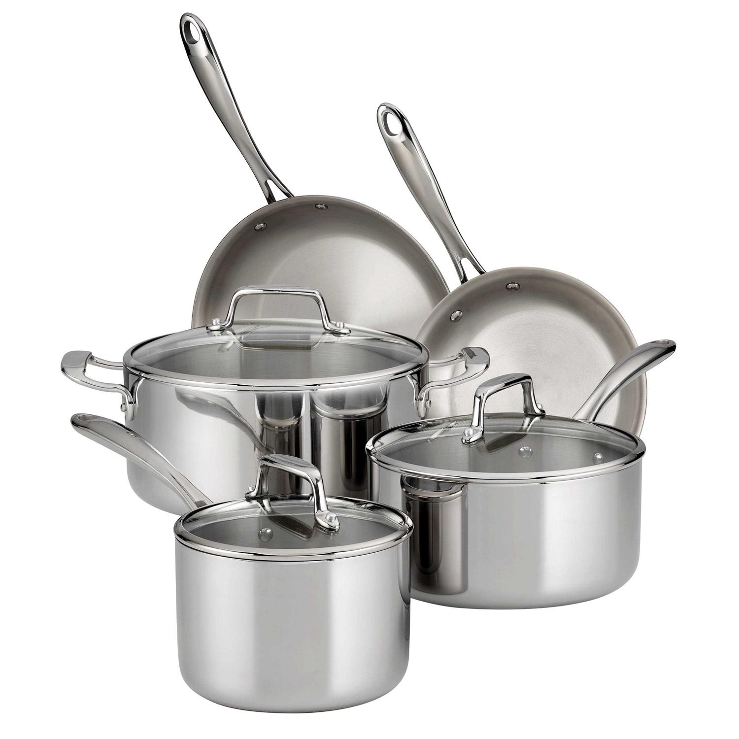 Tramontina 8-Piece Tri-Ply Clad Stainless Steel Cookware Set