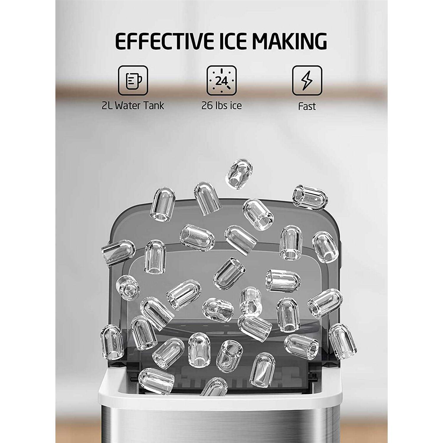 WY 26 lb Countertop Ice Maker with Self-Cleaning