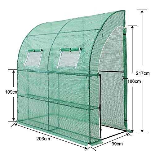 Abccanopy Walk-in Greenhouse Indoor Outdoor with 2 Tier 4 Shelves Portable Gardening Greenhouse