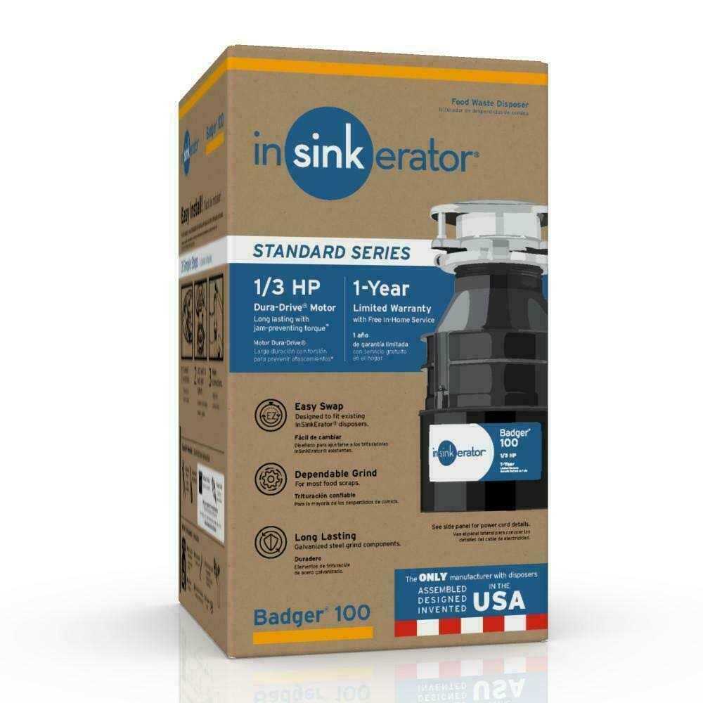 InSinkErator Badger 100 1/3 HP Continuous Feed Garbage Disposal