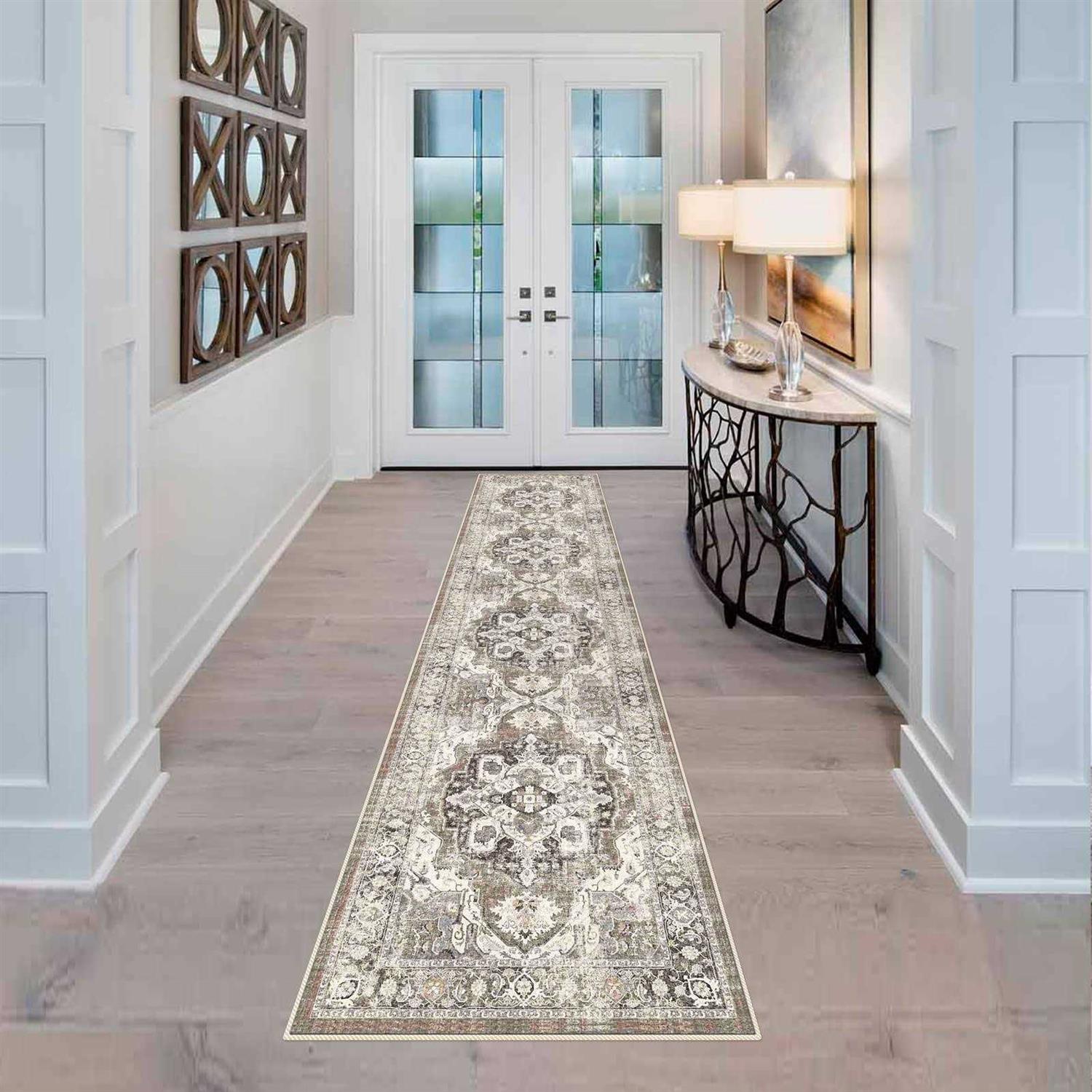 Youfortong Runners for Hallways Soft Kitchen Rug Non Slip Rug Runner with Rubber Backing for Bathroom Washable Non Shedding Farmhouse Runner Rug