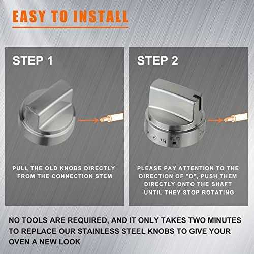 5 Pack Stainless Steel WB03x24818 Gas Stove Knob Replacement for ge,PS11729081 AP5989029 100% Stainless Steel Stove Replacement Knobs,Compatible