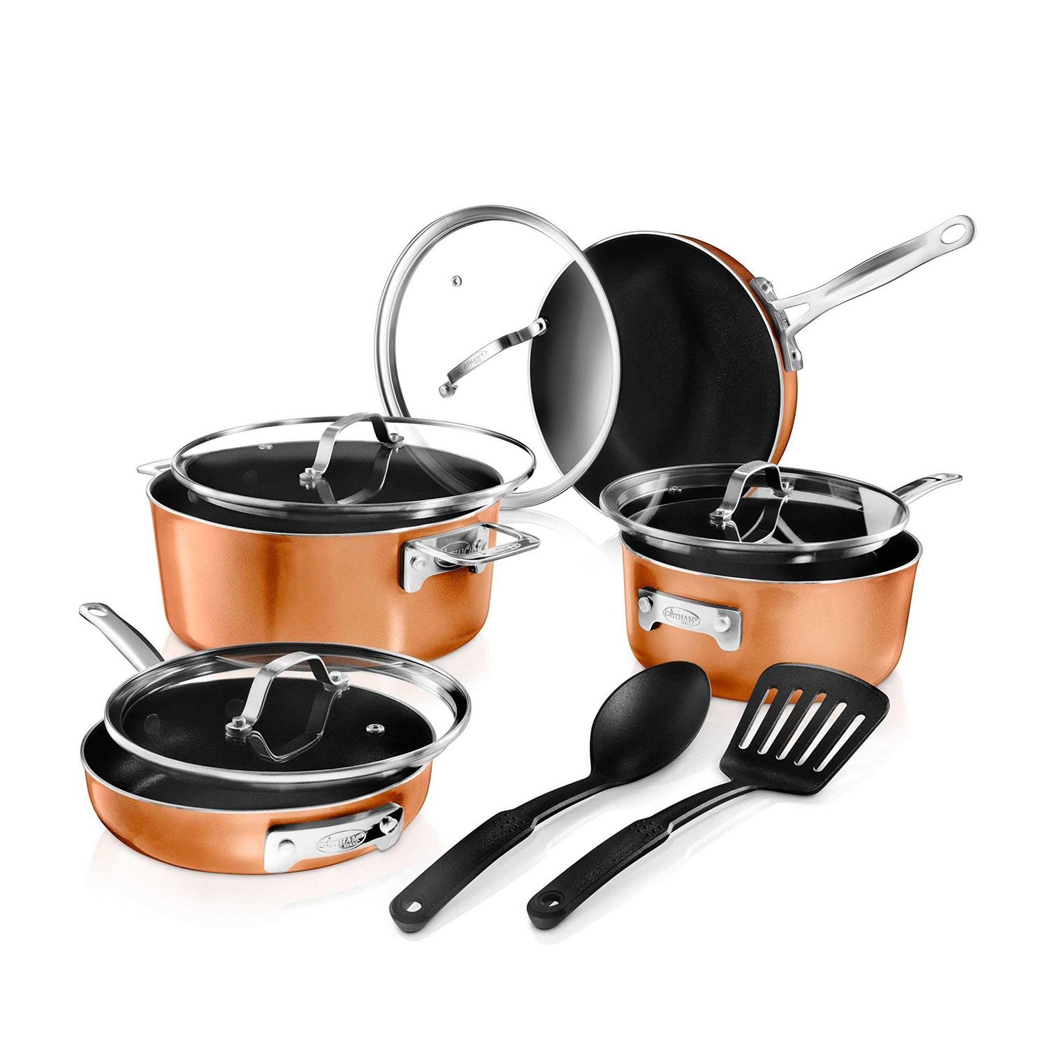 Gotham Steel Stackmaster 10 Piece Non-Stick Cookware Set