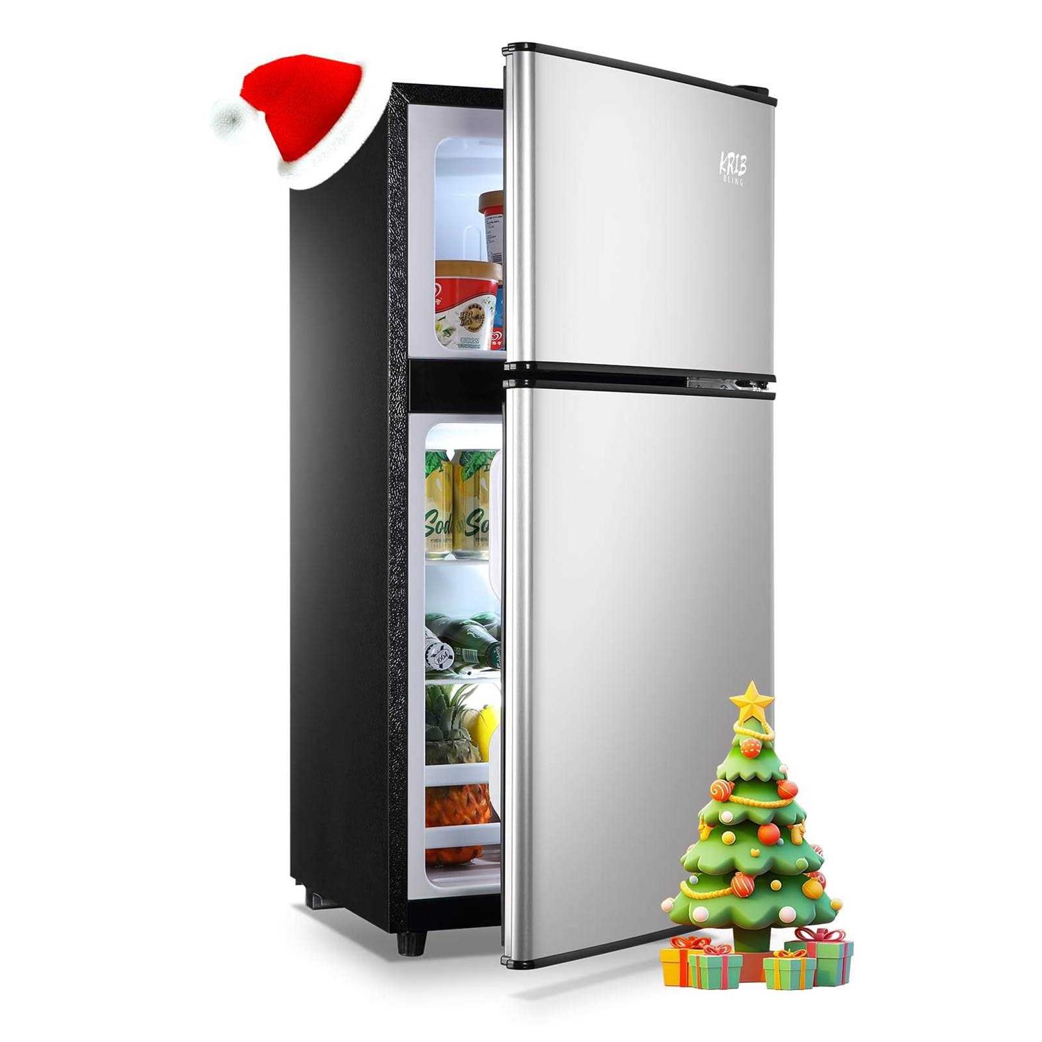 KRIB BLING 3.5Cu.Ft Compact Refrigerator Mini Fridge with Freezer Small Refrigerator with 2 Door