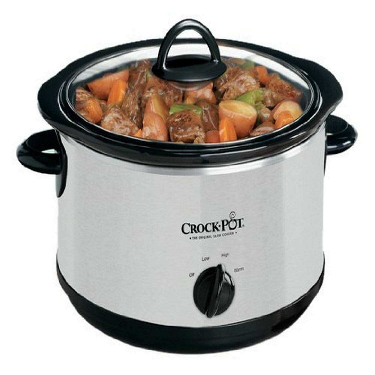 Crock-Pot scr503sp 5-Quart Smudgeproof Round Manual Slow Cooker with Dipper
